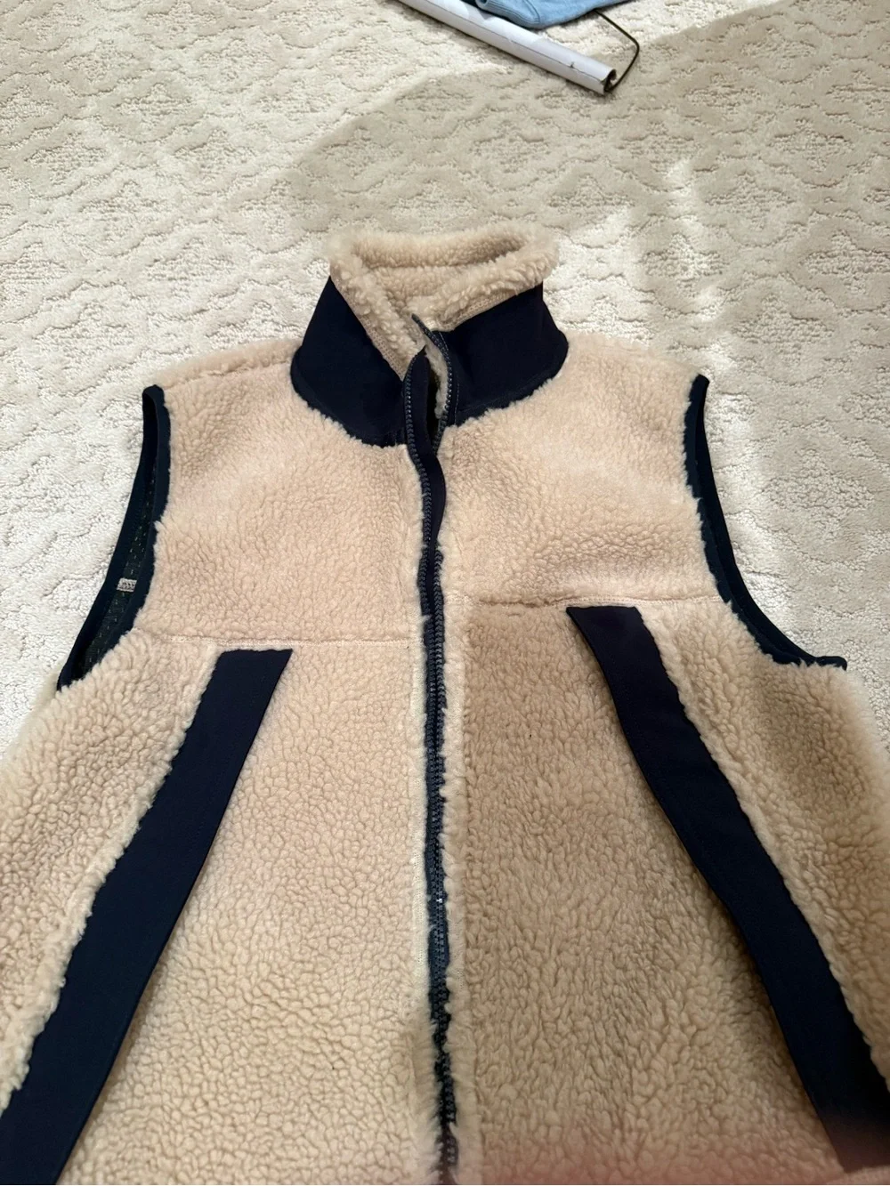 NWT Men’s J.Crew - Sherpa Vest with Navy Trim